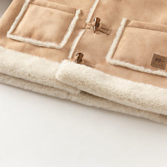 Dave&Bella Toddler Boys Winter Casual Brown Camel Outwear Hooded Plush-lined Coats