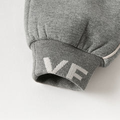 Dave&Bella Toddler Girls/Boys Outdoor Loose Grey Drawstring Plush-lined Pants