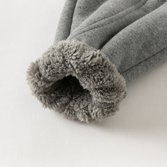 Dave&Bella Toddler Girls/Boys Outdoor Loose Grey Drawstring Plush-lined Pants