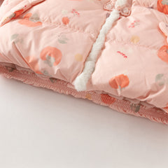 Dave&Bella Toddler Girls Winter Adorable Print Chinese-style Plush Turtle Cozy Down Coats