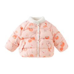 Dave&Bella Toddler Girls Winter Adorable Print Chinese-style Plush Turtle Cozy Down Coats