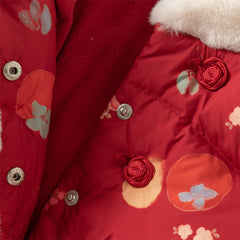 Dave&Bella Toddler Girls Winter Adorable Print Chinese-style Plush Turtle Cozy Down Coats