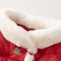 Dave&Bella Toddler Girls Winter Adorable Print Chinese-style Plush Turtle Cozy Down Coats