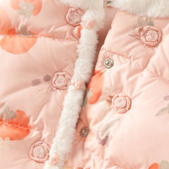 Dave&Bella Toddler Girls Winter Adorable Print Chinese-style Plush Turtle Cozy Down Coats