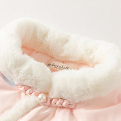 Dave&Bella Toddler Girls Chinese-style Pink Print Plush Turtle Outwear Padded Coats