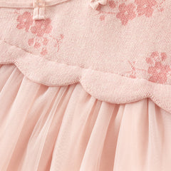 Dave&Bella Toddler Girls Classic Chinese-style Turtle Cozy A-line Mesh Dress