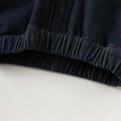 Dave&Bella Toddler Boys Denim Blue Adjustable-waistband Loose Cozy Plush-lined Jeans