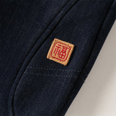 Dave&Bella Toddler Boys Denim Blue Adjustable-waistband Loose Cozy Plush-lined Jeans