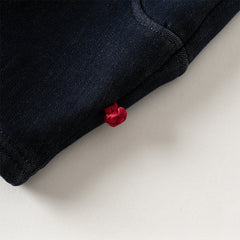 Dave&Bella Toddler Boys Denim Blue Adjustable-waistband Loose Cozy Plush-lined Jeans