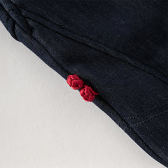 Dave&Bella Toddler Boys Denim Blue Adjustable-waistband Loose Cozy Plush-lined Jeans