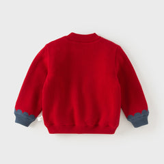 Dave&Bella Toddler Girls/Boys Festival Red/Pink Turtle Cozy Plush-lined Sweaters Tops