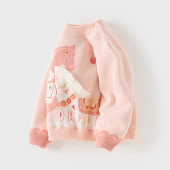 Dave&Bella Toddler Girls/Boys Festival Red/Pink Turtle Cozy Plush-lined Sweaters Tops