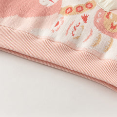 Dave&Bella Toddler Girls/Boys Festival Red/Pink Turtle Cozy Plush-lined Sweaters Tops