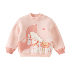 Dave&Bella Toddler Girls/Boys Festival Red/Pink Turtle Cozy Plush-lined Sweaters Tops