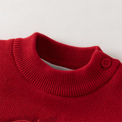 Dave&Bella Toddler Girls/Boys Festival Red/Pink Turtle Cozy Plush-lined Sweaters Tops