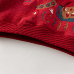 Dave&Bella Toddler Girls/Boys Festival Red/Pink Turtle Cozy Plush-lined Sweaters Tops