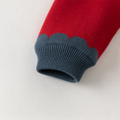 Dave&Bella Toddler Girls/Boys Festival Red/Pink Turtle Cozy Plush-lined Sweaters Tops