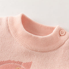 Dave&Bella Toddler Girls/Boys Festival Red/Pink Turtle Cozy Plush-lined Sweaters Tops