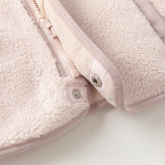 Dave&Bella Toddler Girls/Boys Winter Beige/Light Pink V-collar Outwear Cozy Coats