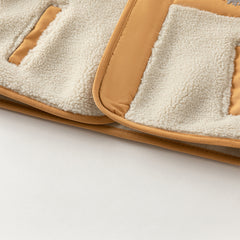 Dave&Bella Toddler Girls/Boys Winter Beige/Light Pink V-collar Outwear Cozy Coats