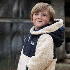 Dave&Bella Toddler Boys Navy Blue Outwear Hooded Long-sleeved Padded Coats