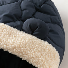 Dave&Bella Toddler Boys Navy Blue Outwear Hooded Long-sleeved Padded Coats