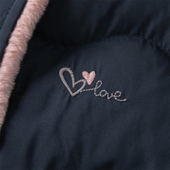 Dave&Bella Kids Girls Winter Versatile Navy Blue Windproof Hooded Cozy Down Coats