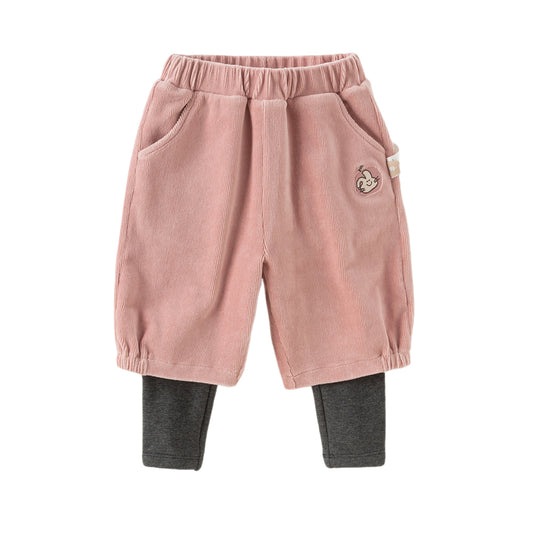 Dave&Bella Toddler Girls Autumn Sweet Fake-two-piece Design Leggings Pants