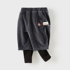 Dave&Bella Toddler Girls Autumn Sweet Fake-two-piece Design Leggings Pants