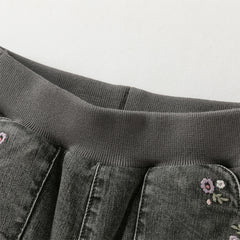 Dave&Bella Toddler Girls Casual Grey Warm Padded Jeans Pants