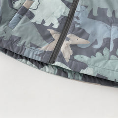 Dave&Bella Toddler Girls/Boys Playful Print Outwear Windproof Fleece-lined Hooded Coats