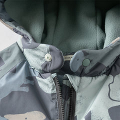 Dave&Bella Toddler Girls/Boys Playful Print Outwear Windproof Fleece-lined Hooded Coats