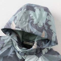 Dave&Bella Toddler Girls/Boys Playful Print Outwear Windproof Fleece-lined Hooded Coats