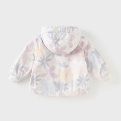 Dave&Bella Toddler Girls/Boys Playful Print Outwear Windproof Fleece-lined Hooded Coats