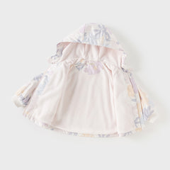 Dave&Bella Toddler Girls/Boys Playful Print Outwear Windproof Fleece-lined Hooded Coats