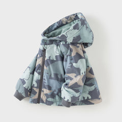Dave&Bella Toddler Girls/Boys Playful Print Outwear Windproof Fleece-lined Hooded Coats