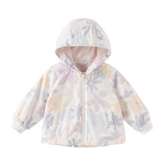 Dave&Bella Toddler Girls/Boys Playful Print Outwear Windproof Fleece-lined Hooded Coats