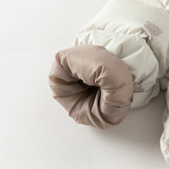 Dave&Bella Baby Girls/Boys Winter Cute Print Pink/Apricot Cozy Hooded Down Rompers