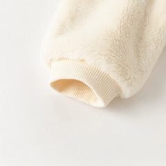 Dave&Bella Baby Girls/Boys Winter Soft Plush Khaki Hooded Padded Rompers