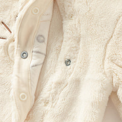 Dave&Bella Baby Girls/Boys Winter Soft Plush Khaki Hooded Padded Rompers