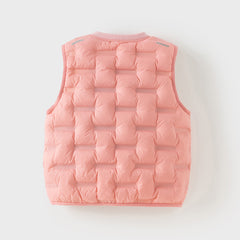 Dave&Bella Kids Girls/Boys Winter Cozy Multi-color&Print Sleeveless Down Vest Tops