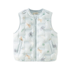 Dave&Bella Kids Girls/Boys Winter Cozy Multi-color&Print Sleeveless Down Vest Tops