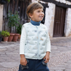 Dave&Bella Kids Girls/Boys Winter Cozy Multi-color&Print Sleeveless Down Vest Tops