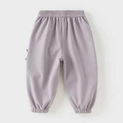 Dave&Bella Toddler Girls/Boys Winter Outdoor Purple/Grey Loose Drawstring Down Pants