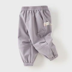 Dave&Bella Toddler Girls/Boys Winter Outdoor Purple/Grey Loose Drawstring Down Pants