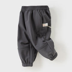 Dave&Bella Toddler Girls/Boys Winter Outdoor Purple/Grey Loose Drawstring Down Pants