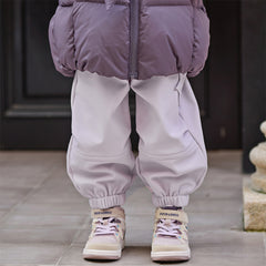 Dave&Bella Toddler Girls/Boys Winter Outdoor Purple/Grey Loose Drawstring Down Pants