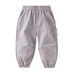 Dave&Bella Toddler Girls/Boys Winter Outdoor Purple/Grey Loose Drawstring Down Pants