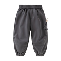 Dave&Bella Toddler Girls/Boys Winter Outdoor Purple/Grey Loose Drawstring Down Pants