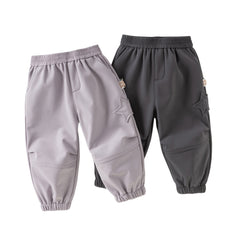 Dave&Bella Toddler Girls/Boys Winter Outdoor Purple/Grey Loose Drawstring Down Pants